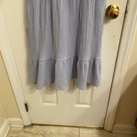 KNOX ROSE V-NECK GAUZE MUSLIN DRESS SIZE SMALL WITH POCKETS BABY POWDER BLUE NWT - Picture 10 of 16